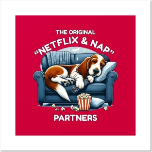 Basset Hounds - The Original 'Netflix and Nap' Partners Posters and Art